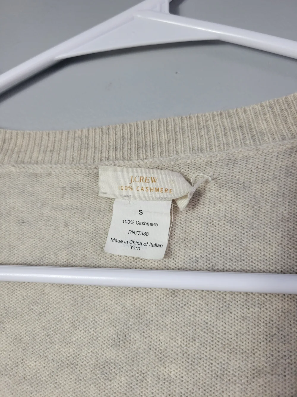 J. Crew Beige and Cream Argyle V-Neck Cardigan